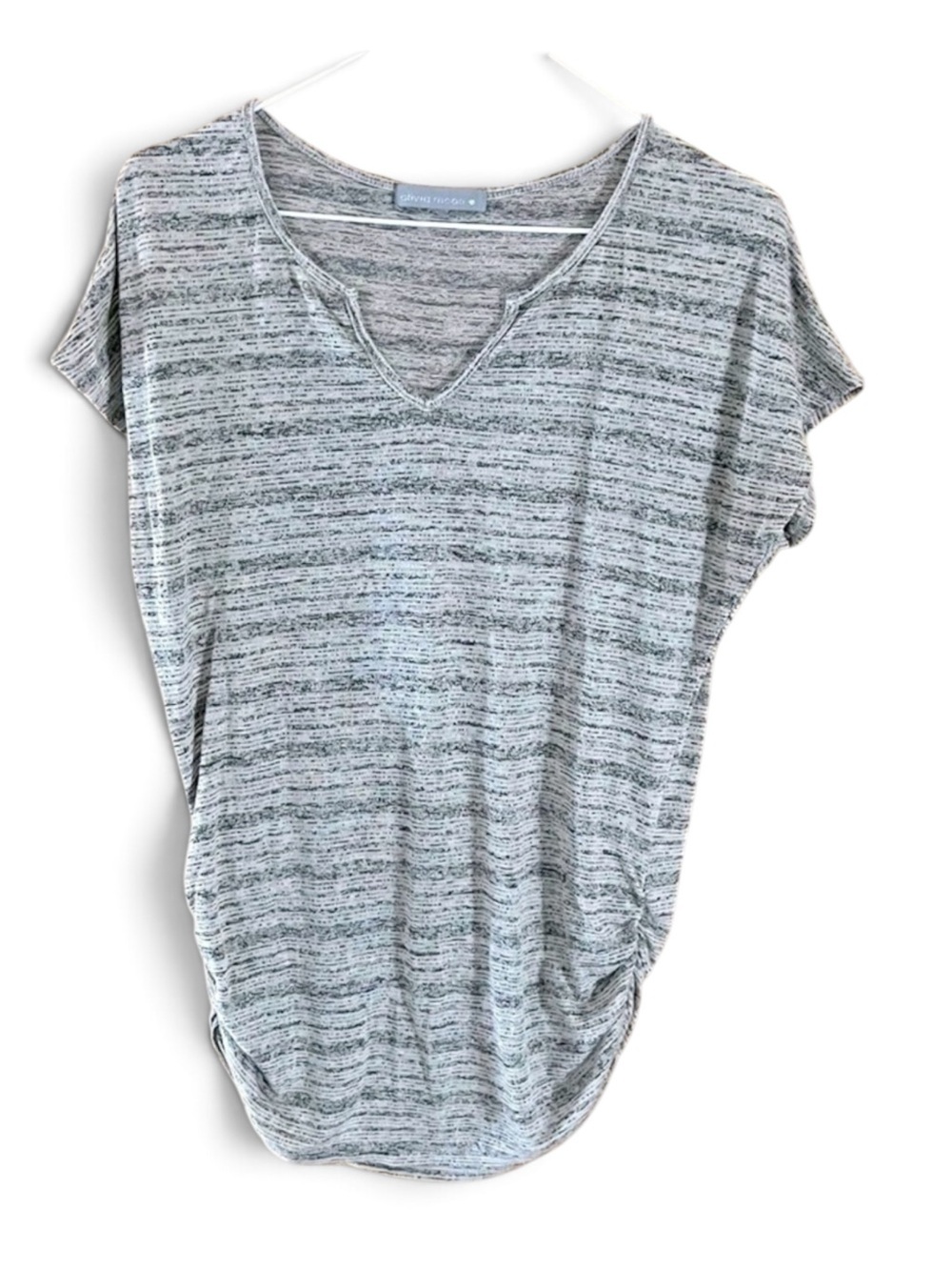 Shades of Gray Scrunched Sides X-Long Top